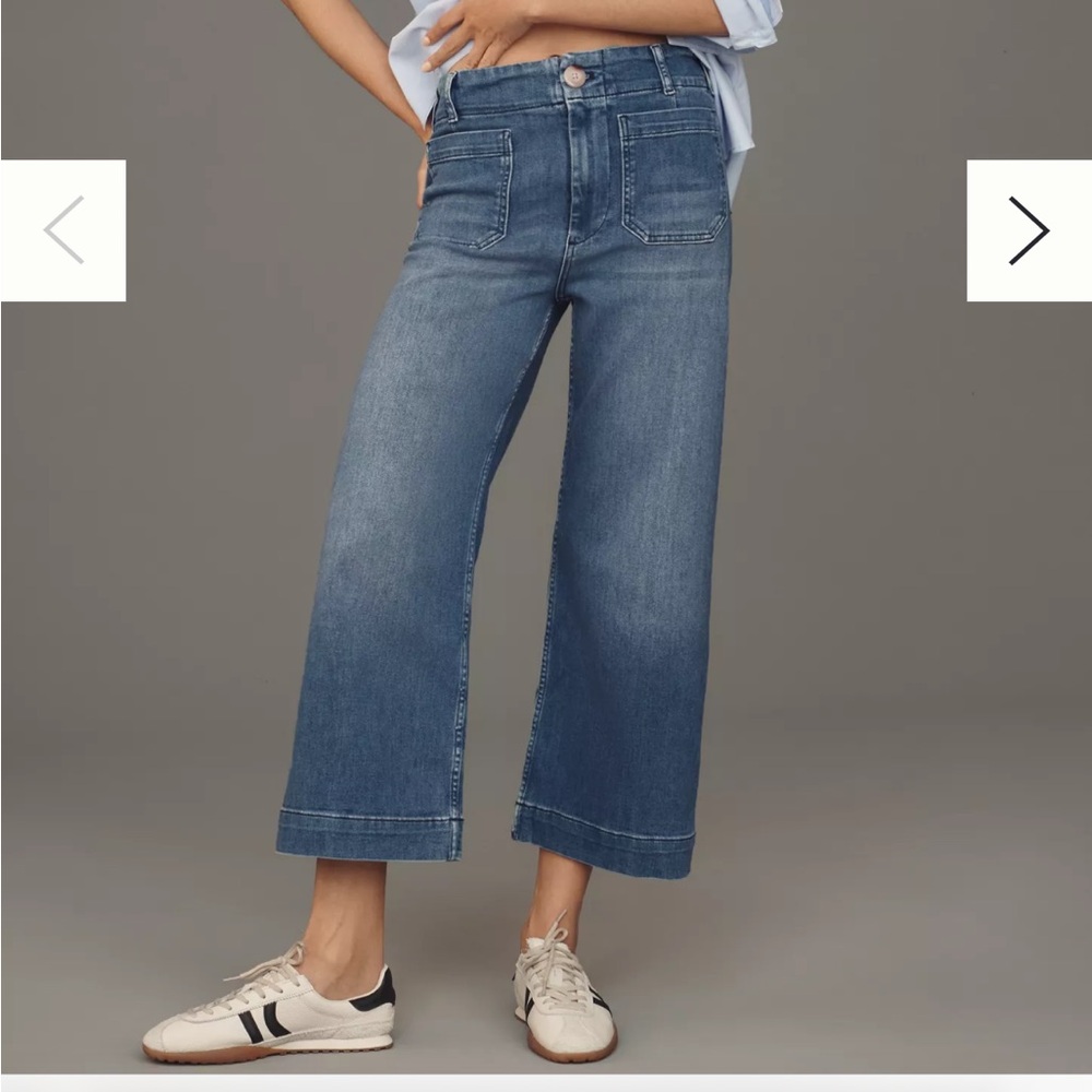 Anthropologie Maeve The Colette Crop High-Rise Wide-Leg Jeans Size 28